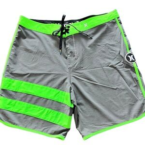 Hurley Green Grey Swim Shorts‎ Size 36